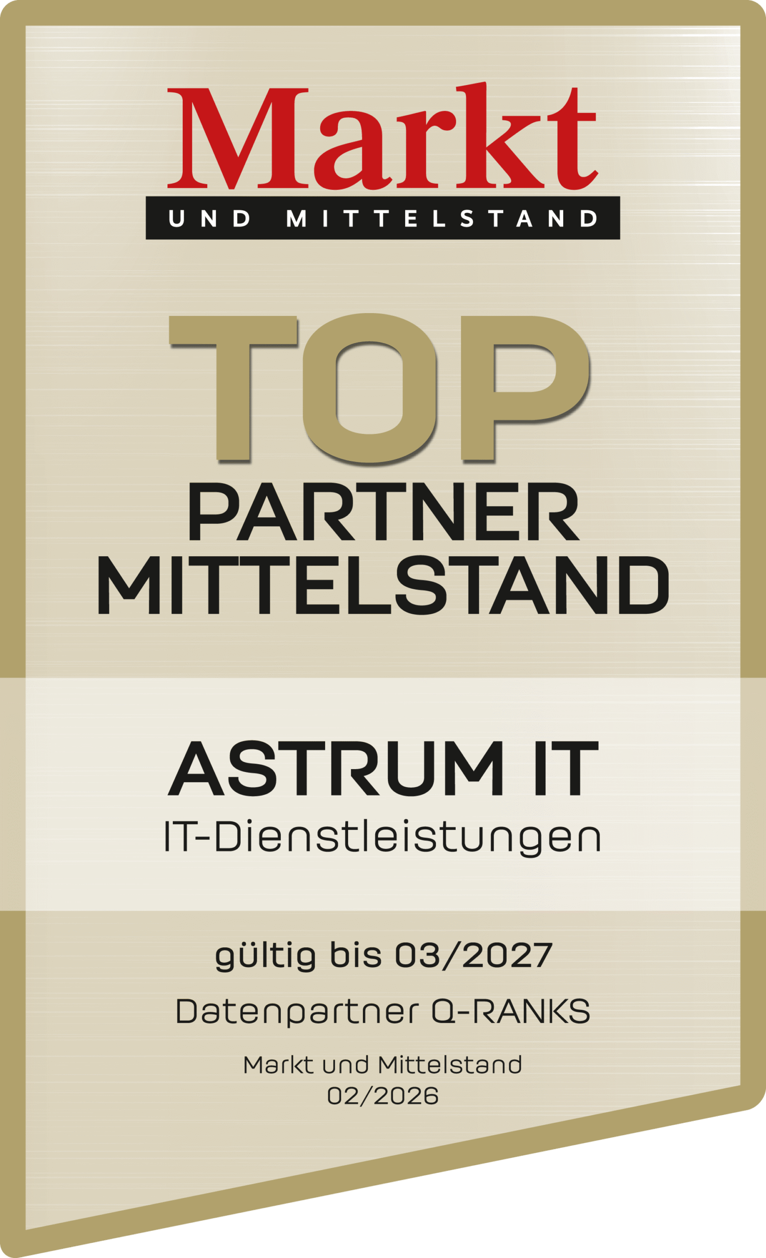 ASTRUM IT ist Top Partner Mittelstand 2026